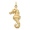 10K Yellow Gold Seahorse Charm Ocean Life Jewelry 30mm x 13mm